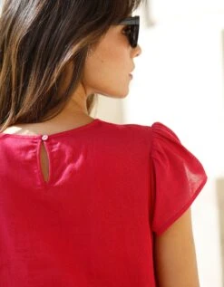 Blouse Unie Dentelle Manches Volantées 15 Blouse Unie Dentelle Manches Volantées -Femmes Vêtements Magasin 560740 C01 zoomx vue7