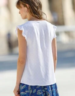 Blouse Boutonnée Plumetis -Femmes Vêtements Magasin 560747 C01 zoomx vue6