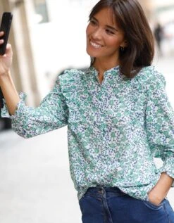 Blouse Boutonnée Imprimé Minimaliste -Femmes Vêtements Magasin 560749 C01 zoomx vue5