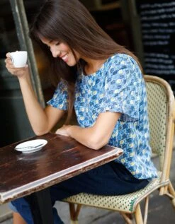 Blouse Imprimée Manches Volantées -Femmes Vêtements Magasin 560751 C01 zoomx vue4