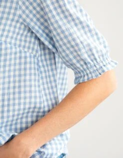 Blouse Volantée Carreaux Vichy Manches Coude Blousantes 15 Blouse Volantée Carreaux Vichy Manches Coude Blousantes -Femmes Vêtements Magasin 560753 C01 zoomx vue7