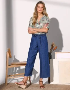 Blouse Boutonnée Imprimée, Voile Jacquard -Femmes Vêtements Magasin 560773 C02 zoomx vue4