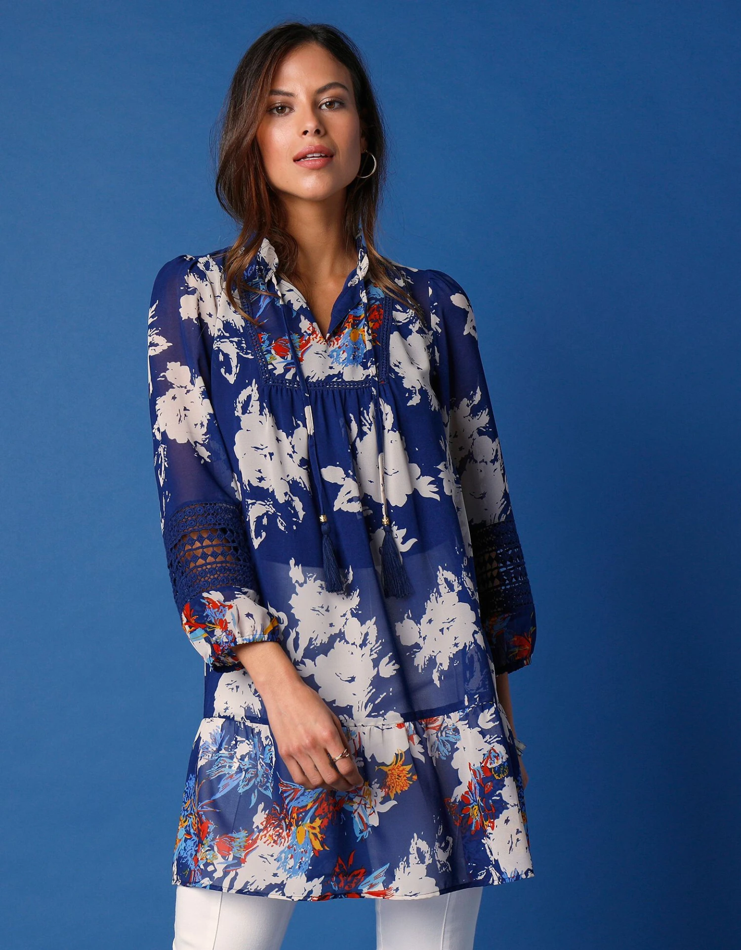 Tunique Imprimée Volantée Manches 3/4 3 Tunique Imprimée Volantée Manches 3/4