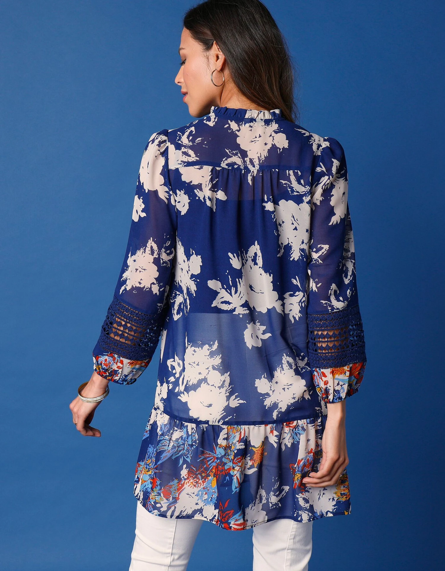 Tunique Imprimée Volantée Manches 3/4 5 Tunique Imprimée Volantée Manches 3/4 – Image 3