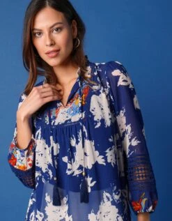 Tunique Imprimée Volantée Manches 3/4 12 Tunique Imprimée Volantée Manches 3/4 -Femmes Vêtements Magasin 560776 C01 zoomx vue4