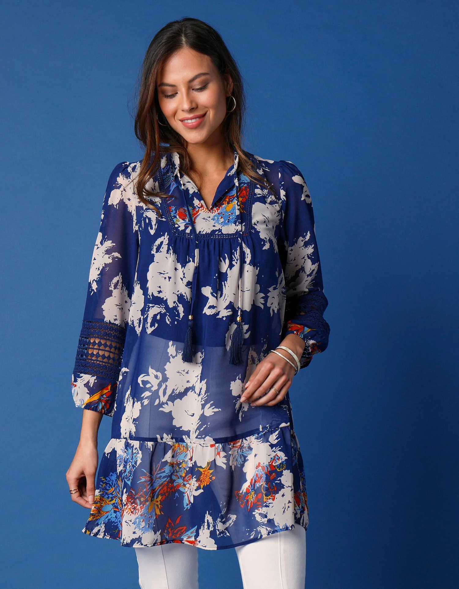 Tunique Imprimée Volantée Manches 3/4 8 Tunique Imprimée Volantée Manches 3/4 – Image 6