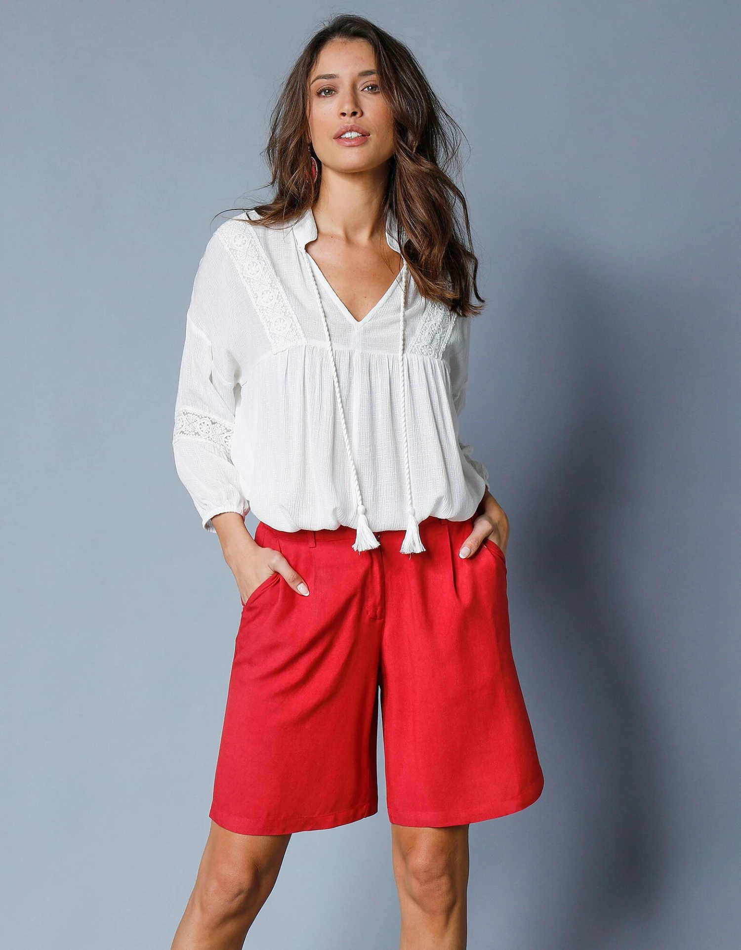 Blouse évasée Manches 3/4 Macramé 7 Blouse évasée Manches 3/4 Macramé – Image 5