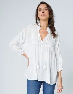 Blouse évasée Manches 3/4 Macramé 14 Blouse évasée Manches 3/4 Macramé -Femmes Vêtements Magasin 560788 C00 zoomx vue6