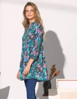 Tunique Forme Vareuse Imprimé Floral, Crêpe 12 Tunique Forme Vareuse Imprimé Floral, Crêpe -Femmes Vêtements Magasin 560795 C02 zoomx vue5