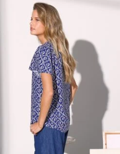 Blouse Imprimé Coeur, Noeud Décolleté 10 Blouse Imprimé Coeur, Noeud Décolleté -Femmes Vêtements Magasin 560797 C01 zoomx vue3