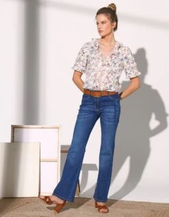 Blouse Col V Volanté Imprimée -Femmes Vêtements Magasin 560803 C01 zoomx vue6