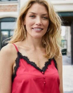 Caraco Dentelle Bretelles Réglables, Crêpe -Femmes Vêtements Magasin 560812 C04 zoomx vue4