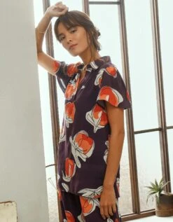 Chemisier Fluide Imprimé, Collection "Odette Lepeltier" -Femmes Vêtements Magasin 560856 C01 zoomx vue4