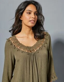 Tunique Macramé Manches 3/4 10 Tunique Macramé Manches 3/4 -Femmes Vêtements Magasin 560889 C02 zoomx vue3