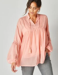 Blouse Macramé Manches Longues