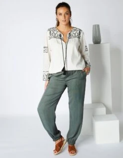 Blouse Brodée Manches Longues, Voile De Coton -Femmes Vêtements Magasin 560928 C01 zoomx vue3