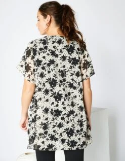 Tunique Effet 2en1 Imprimée, Voile 10 Tunique Effet 2en1 Imprimée, Voile -Femmes Vêtements Magasin 560931 C01 zoomx vue2