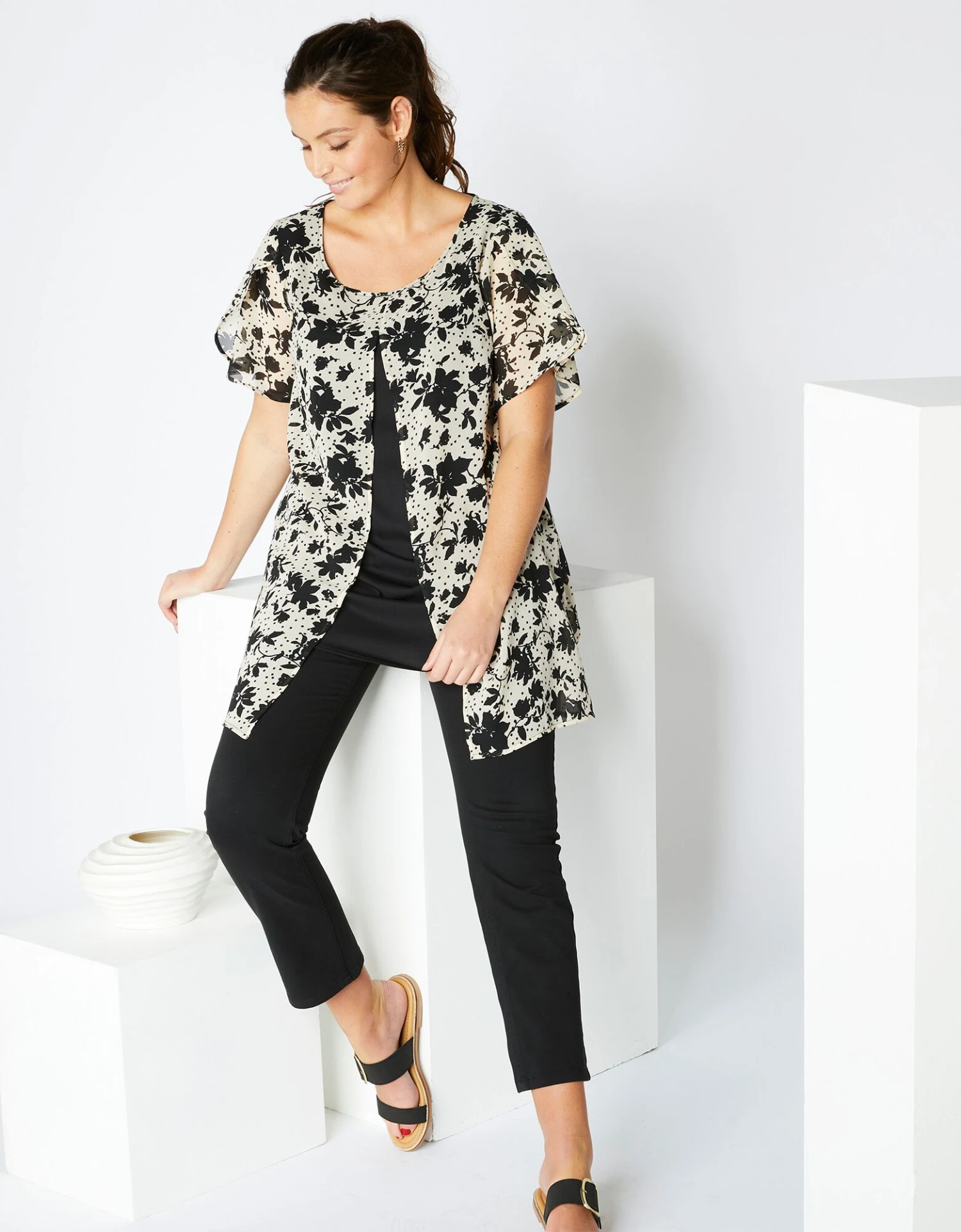 Tunique Effet 2en1 Imprimée, Voile 9 Tunique Effet 2en1 Imprimée, Voile – Image 7