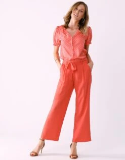 Blouse Boutonnée Manches Blousantes Imprimé Pois -Femmes Vêtements Magasin 560971 C04 zoomx vue7