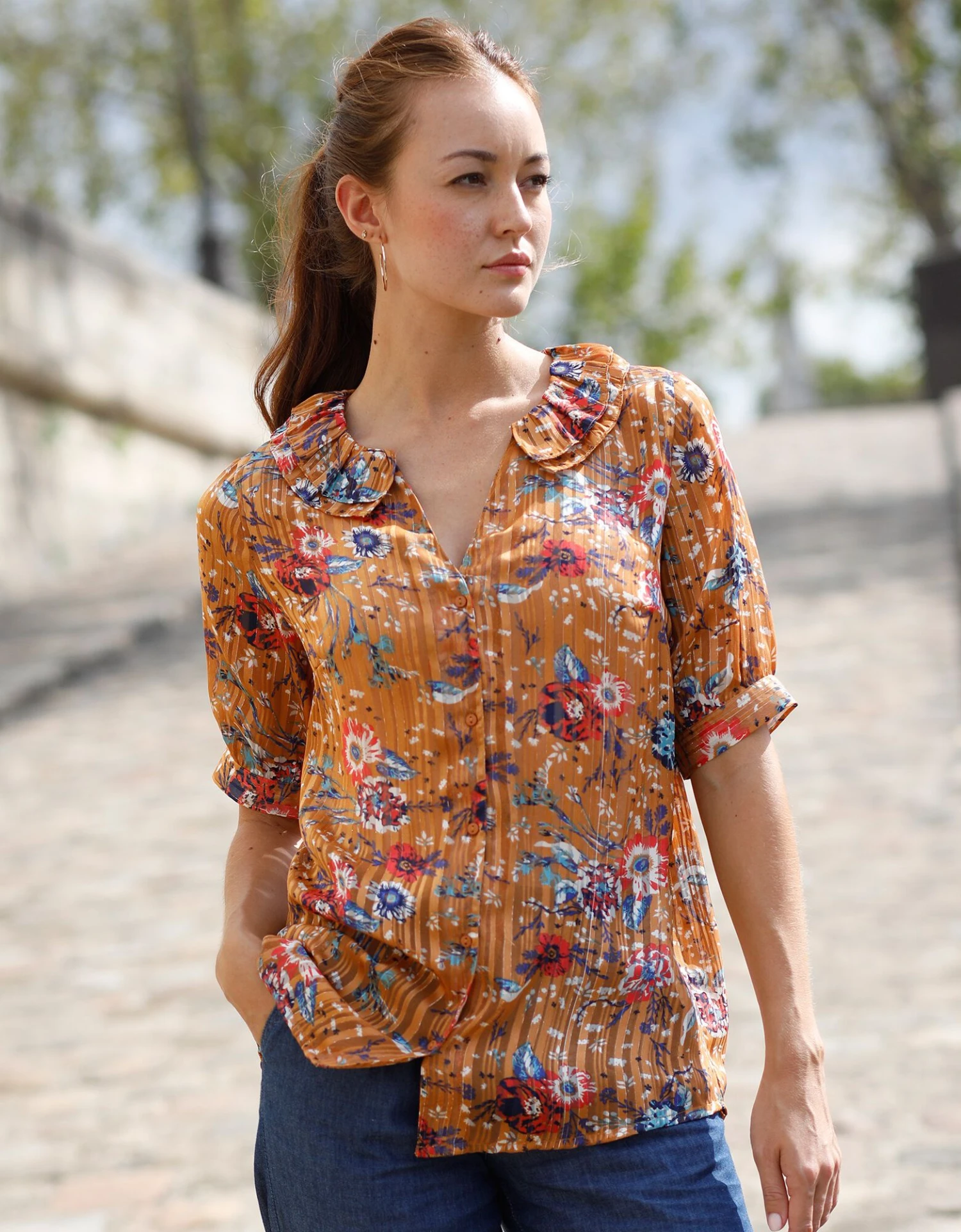 Blouse Imprimée Manches Coudes 3 Blouse Imprimée Manches Coudes