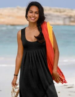 Robe évasée Col Rond Unie -Femmes Vêtements Magasin 562131 C01 zoomx vue2