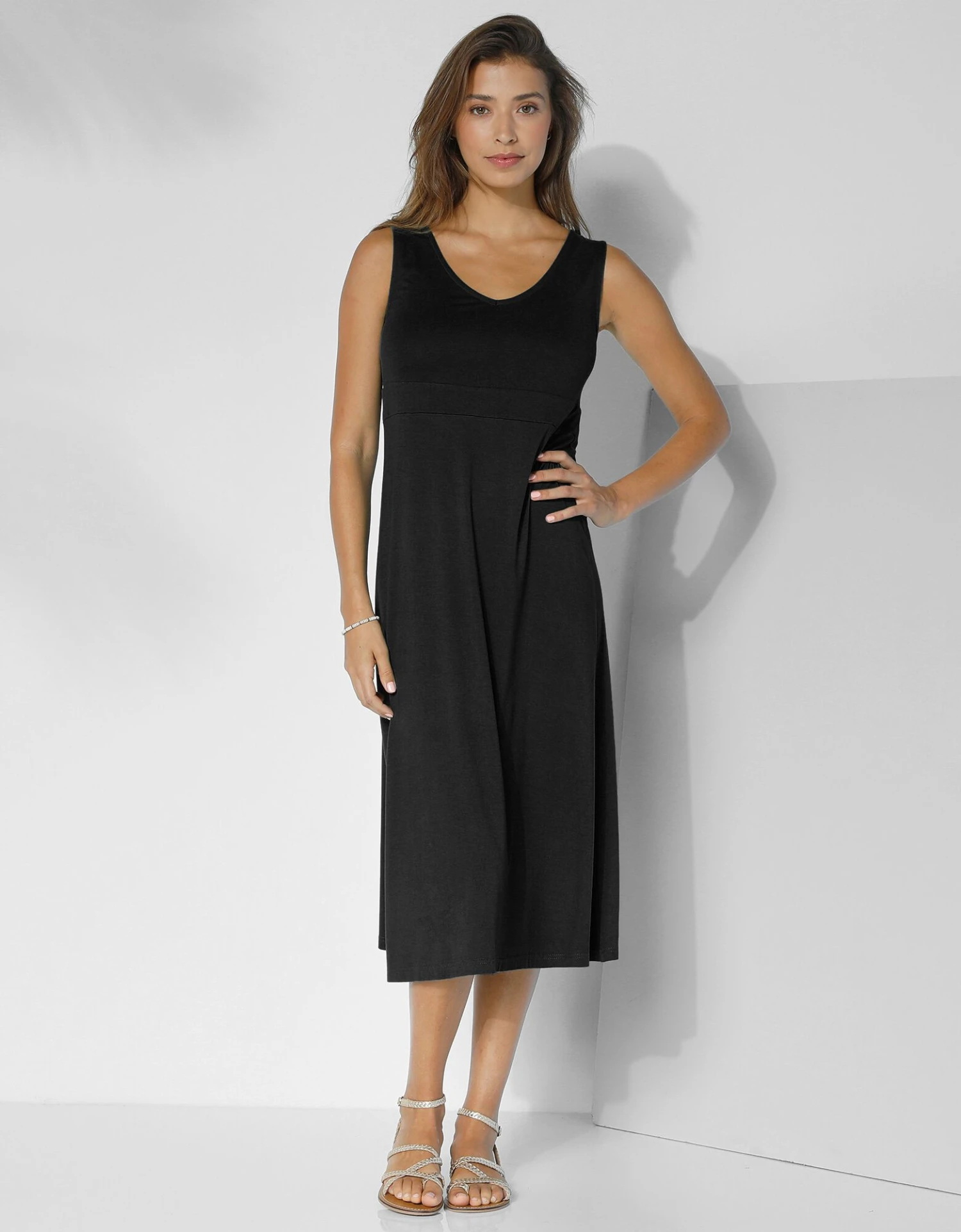 Robe Longue Unie Sans Manches 3 Robe Longue Unie Sans Manches