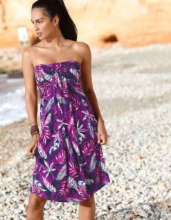 Robe Bustier Imprimée Bretelles Amovibles -Femmes Vêtements Magasin 562166 C00 zoomx vue5