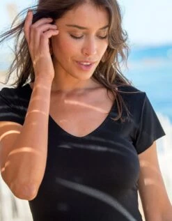 Robe Courte Imprimé Placé Manches Courtes -Femmes Vêtements Magasin 562200 C03 zoomx vue3