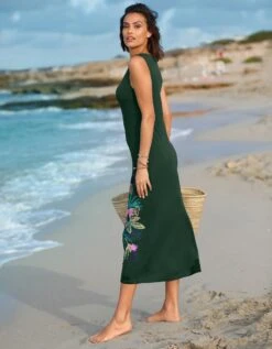 Robe Longue Sans Manches Imprimé Placé -Femmes Vêtements Magasin 562201 C02 zoomx vue2