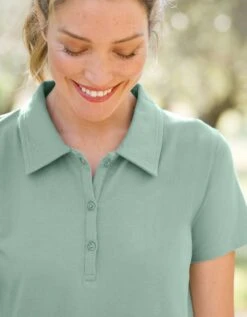 Robe Droite Col Polo Unie, Maille Stretch -Femmes Vêtements Magasin 562225 C01 zoomx vue3