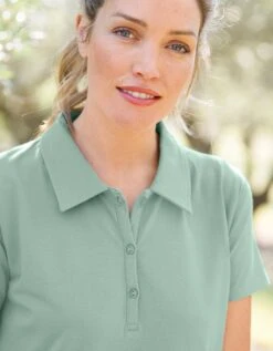 Robe Droite Col Polo Unie, Maille Stretch -Femmes Vêtements Magasin 562225 C01 zoomx vue6