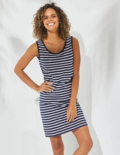 Robe Sans Manches Rayée, Maille Stretch 11 Robe Sans Manches Rayée, Maille Stretch -Femmes Vêtements Magasin 562231 C01 zoomx vue5
