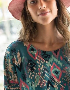 Robe Courte Imprimée Manches Courtes -Femmes Vêtements Magasin 562250 C01 zoomx vue3