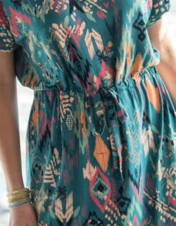 Robe Courte Imprimée Manches Courtes -Femmes Vêtements Magasin 562250 C01 zoomx vue4