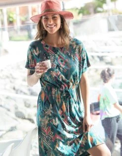 Robe Courte Imprimée Manches Courtes -Femmes Vêtements Magasin 562250 C01 zoomx vue5