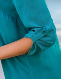 Tunique De Plage Manches 3/4 Unie -Femmes Vêtements Magasin 610123 C06 zoomx vue4