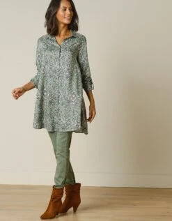 Tunique Imprimée Cachemire Col Chemise -Femmes Vêtements Magasin 610521 C07 zoomx vue2