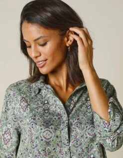 Tunique Imprimée Cachemire Col Chemise -Femmes Vêtements Magasin 610521 C07 zoomx vue3