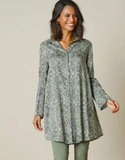 Tunique Imprimée Cachemire Col Chemise -Femmes Vêtements Magasin 610521 C07 zoomx vue5