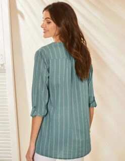 Tunique Rayée Manches Retroussables -Femmes Vêtements Magasin 610536 C05 zoomx vue5