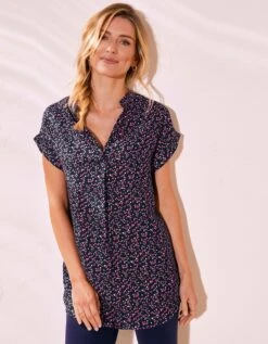 Tunique Imprimé Minimaliste Manches à Revers 11 Tunique Imprimé Minimaliste Manches à Revers -Femmes Vêtements Magasin 610565 C02 zoomx vue4