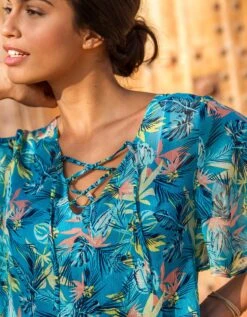 Tunique Voile Imprimée -Femmes Vêtements Magasin 610588 C01 zoomx vue3