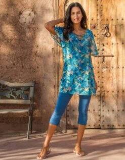 Tunique Voile Imprimée -Femmes Vêtements Magasin 610588 C01 zoomx vue5