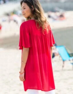 Tunique Longue Col V Macramé -Femmes Vêtements Magasin 610592 C04 zoomx vue2