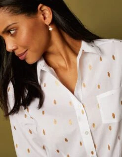 Chemisier Boutonné Imprimé Doré -Femmes Vêtements Magasin 610615 C01 zoomx vue3