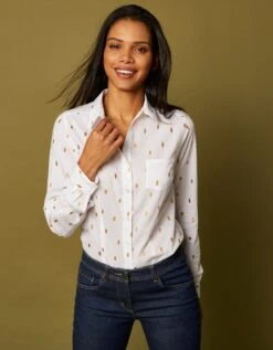 Chemisier Boutonné Imprimé Doré -Femmes Vêtements Magasin 610615 C01 zoomx vue4