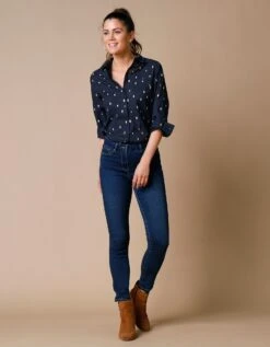 Chemisier Boutonné Imprimé Doré -Femmes Vêtements Magasin 610615 C04 zoomx vue2