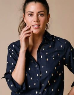 Chemisier Boutonné Imprimé Doré -Femmes Vêtements Magasin 610615 C04 zoomx vue3