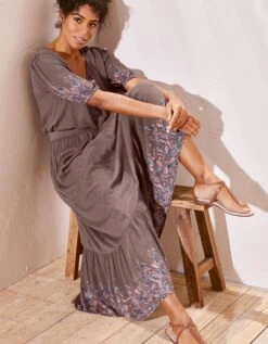 Blouse Boutonnée Manches Imprimé Base, Crépon -Femmes Vêtements Magasin 610624 C00 zoomx vue2