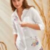 Chemise Boutonnée Imprimé Placé, Coton -Femmes Vêtements Magasin 610627 C00 zoomx
